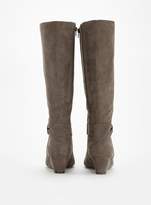 Thumbnail for your product : Evans EXTRA WIDE FIT Grey Bow Detail Long Boots