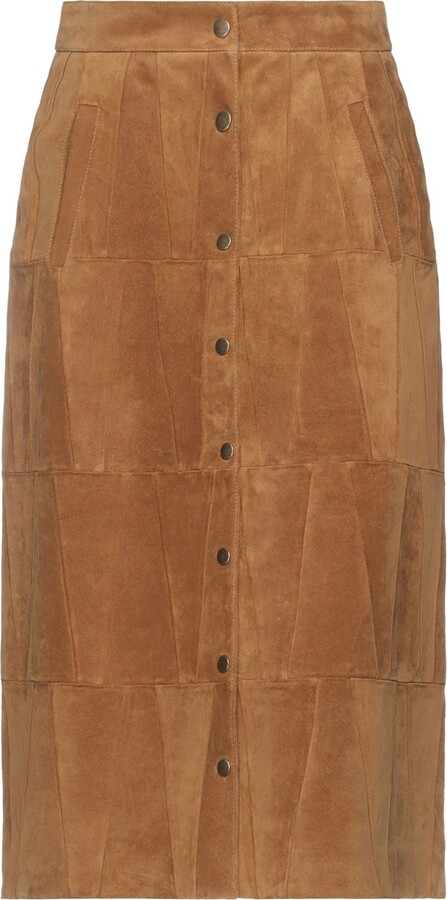 Button Front Suede Skirt | Shop The Largest Collection | ShopStyle