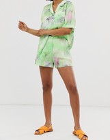 Thumbnail for your product : And other stories & tie dye high waisted shorts in green