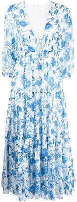 Borgo de Nor Floral-Print Mid-Length Dress