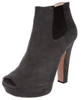 Thumbnail for your product : Prada Suede Peep-Toe Boots