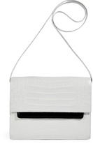 Thumbnail for your product : Nancy Gonzalez White/Black Crocodile Flap-Over Shoulder Bag