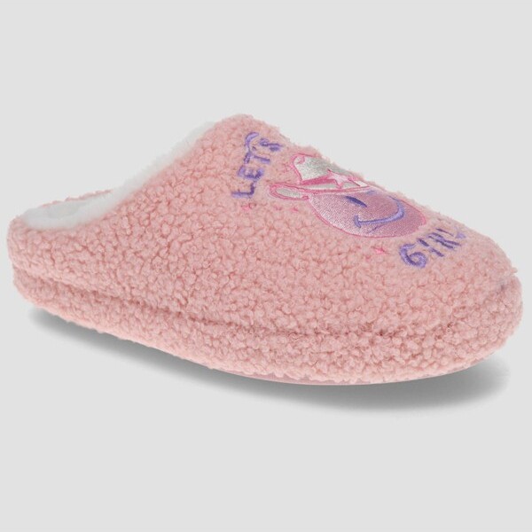 Joe Boxer JoeBoxerLetsGoLadiesClogSlippers-PinkL:CushionedInsole,Indoor/OutdoorTPROutsole,SmileyFacePattern,Slip-OnDesign