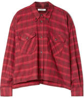 Thumbnail for your product : Etoile Isabel Marant Delora Cropped Checked Cotton-flannel Shirt