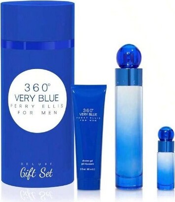 Perry Ellis PerryEllis360VeryBluebyPerryEllisMenGiftSet--3.4ozEauDeToiletteSpray+.25ozMiniEDTSpray+3ozShowerGel