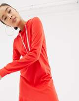 Thumbnail for your product : Noisy May hoodie dress with asymmetric hem in red