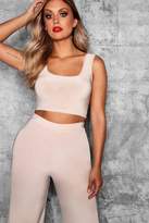 Thumbnail for your product : boohoo Plus Slinky Square Neck Crop Top