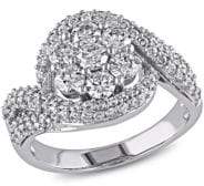 Concerto 2CT Diamond 14K White Gold Floral Engagement Ring
