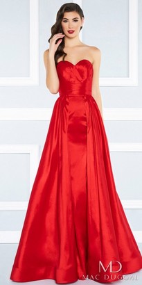 Mac Duggal Strapless Sweetheart A-line Overskirt Evening Dress