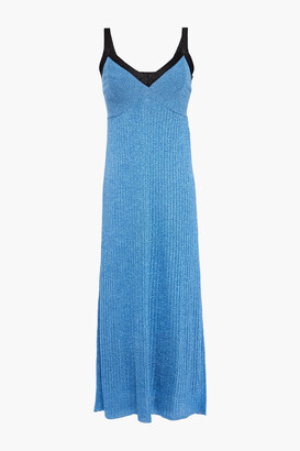 M Missoni Metallic ribbed-knit maxi dress - Blue - IT 40