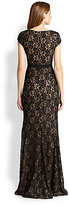 Thumbnail for your product : Diane von Furstenberg Cap-Sleeve Lace Gown