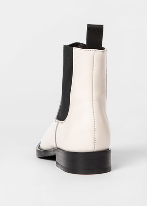 Women's Off White Leather 'Stealth' Chelsea Boots