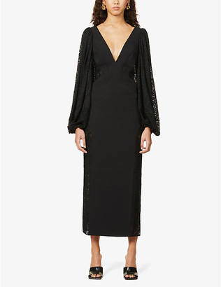 Camilla And Marc Danica floral lace-embroidered stretch-jersey midi dress