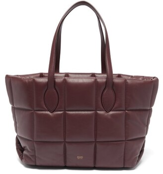 KHAITE Florence Quilted Leather Tote Bag - Burgundy