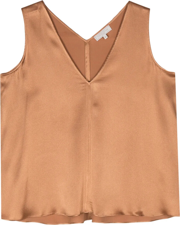 Antonelli V-neck satin top
