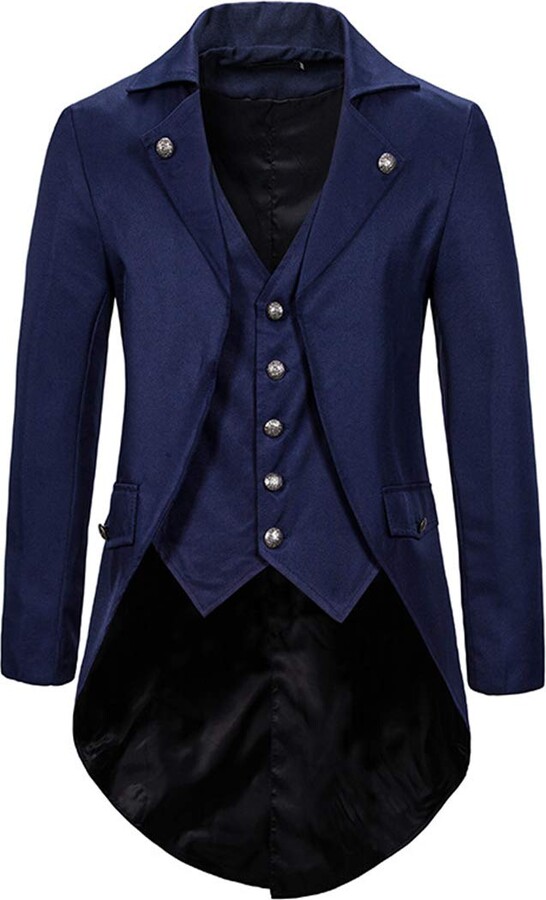 Kxzd Mens Steampunk Vintage Tailcoat Jacket Gothic Victorian Medieval