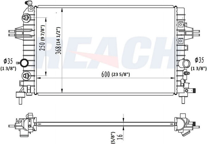 REACH 41-13058 Radiator for 08-04 Chevrolet Astra; 09-08 Saturn Astra