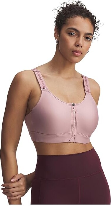 Under Armour Infinity High Impact Zip Sports Bra Women's Bra Tourmaline Pink/Maroon Mist : SM D-DD, Elastane/Mesh/Polyester