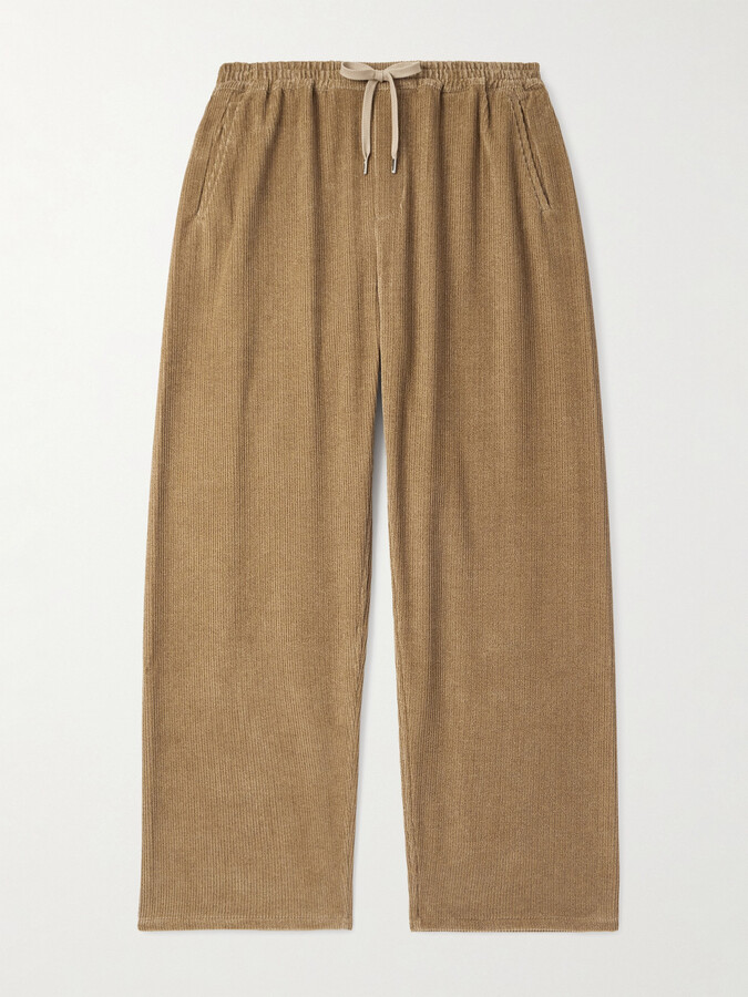 A Kind of Guise Samurai Wide-Leg Cotton-Corduroy Drawstring Trousers