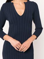 Thumbnail for your product : St. John ribbed knit V-neck midi dress