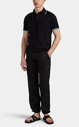 Fioroni Men's Contrast-Tipped Cotton-Cashmere Polo Shirt - Black