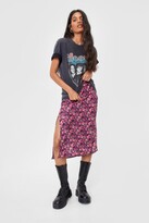 Thumbnail for your product : Nasty Gal Womens High Waisted Side Slit Floral Midi Skirt