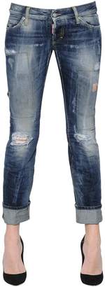 DSQUARED2 Sexy Washed & Patched Denim Jeans