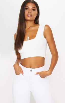 PrettyLittleThing Black Second Skin Slinky Square Neck Top