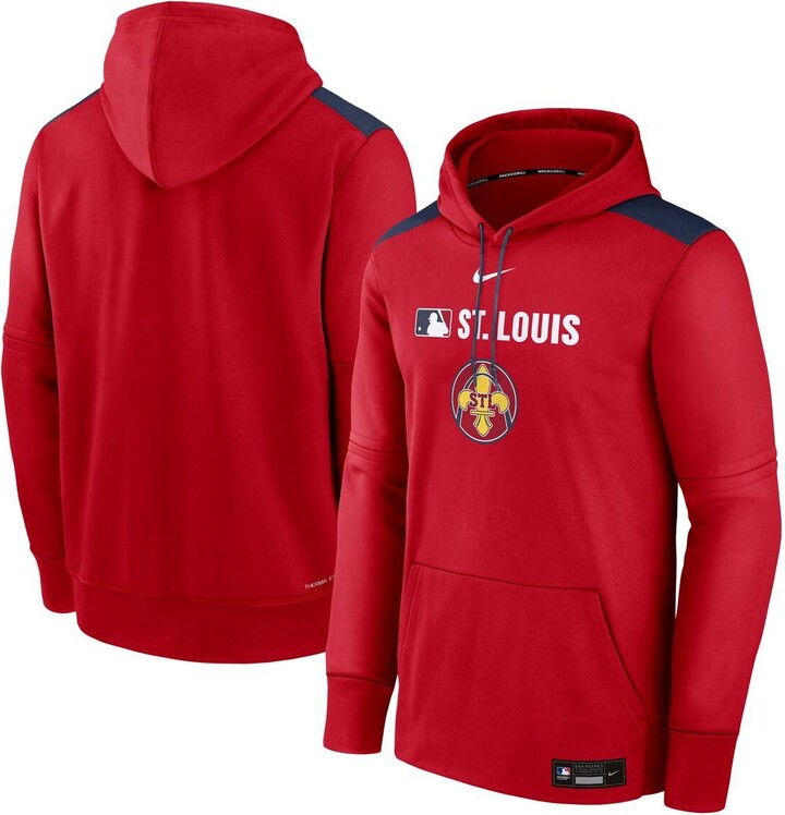 Nike Men's Red St. Louis Cardinals Authentic Collection City Connect Therma Pullover Hoodie