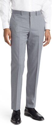Nordstrom Trim Fit Flat Front Stretch Wool Pants