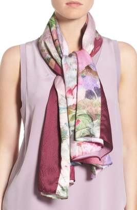 Ted Baker 'Pure Peony' Print Silk Scarf Cape