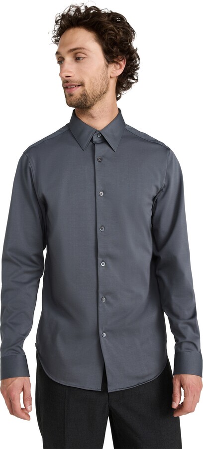 Theory Sylvain Structure Knit Dress Shirt - ShopStyle