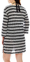 Thumbnail for your product : Porto Cruz 3/4-Sleeve Striped Cover-Up Tunic - Plus