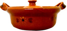 Ancient Cookware 1 qt. Terracotta Round Dutch Oven with Lid