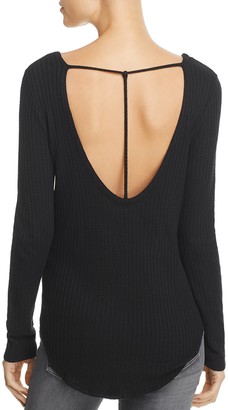 Chaser Waffle-Knit Open-Back Top