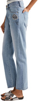Thumbnail for your product : Current/Elliott The Crossover Embroidered Mid-rise Straight-leg Jeans