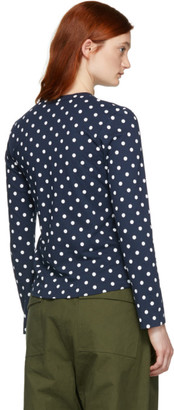 Comme des Garcons Play Navy Polka Dot Heart Patch T-Shirt
