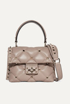Thumbnail for your product : Valentino Garavani Candystud Mini Quilted Leather Shoulder Bag - Blush