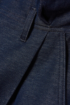 Max Mara Bozen Cotton-blend Chambray Straight-leg Pants - Blue