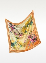 Thumbnail for your product : Laura Biagiotti Floral Print Twill Silk Square Scarf