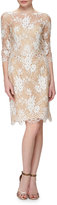 Thumbnail for your product : Kay Unger New York Embroidered Lace Dress with Bateau Neckline