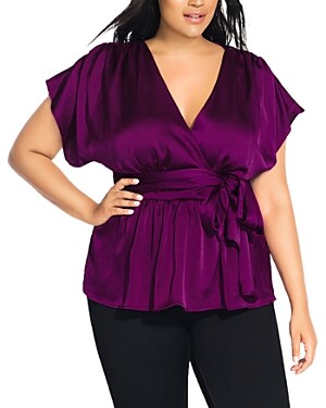 Faux Wrap Tops Plus Size | Shop the worldâs largest collection of fashion | ShopStyle