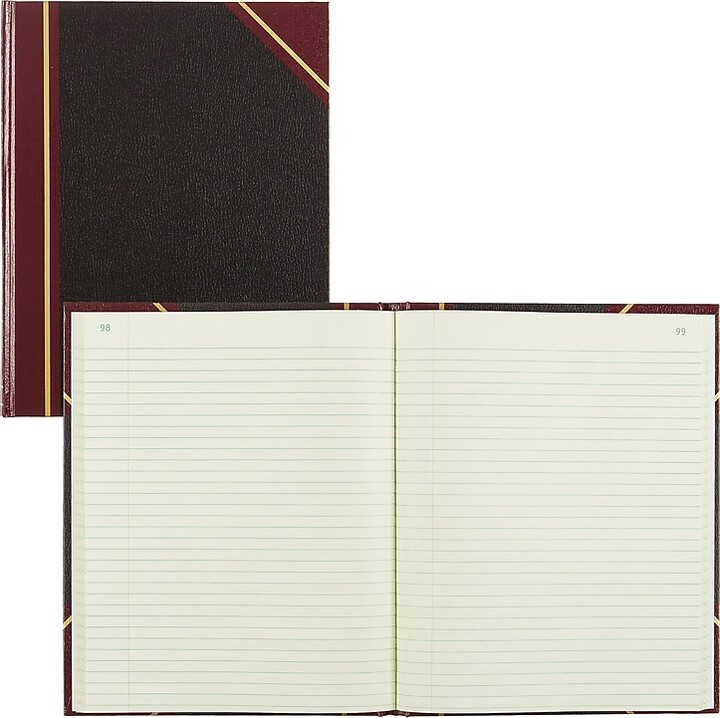 National Brand Rediform Texhide Record Book, 7 7/8" x 10", Black, 152 Sheets/Book (56231)