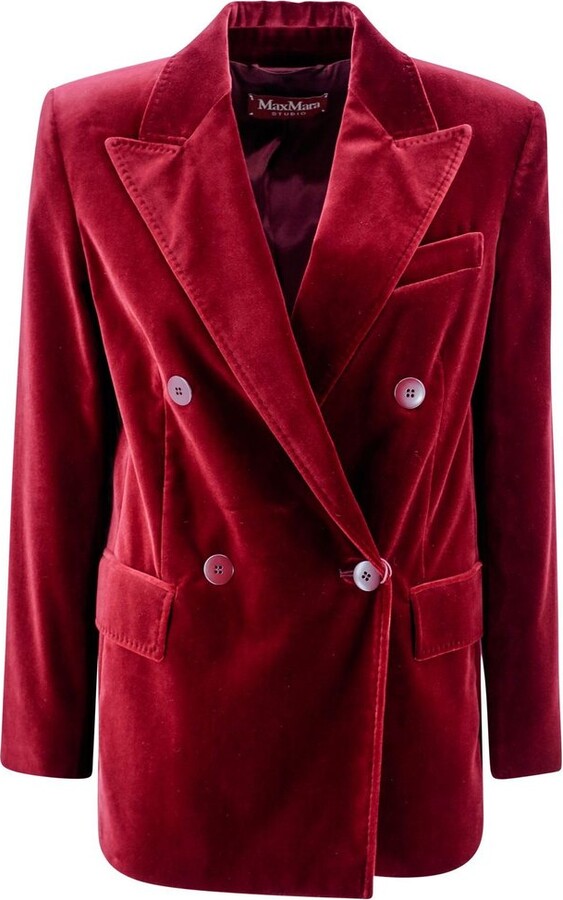 Max Mara Studio Digione Double-Breasted Long-Sleeved Jacket