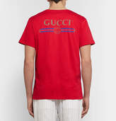 Thumbnail for your product : Gucci Printed Cotton-Jersey T-Shirt - Men - Red