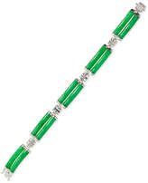 Thumbnail for your product : Macy's Dyed Jade (5 x 27mm) Two-Row Bracelet in Sterling Silver