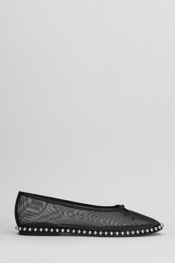 Alexander Wang Lina Ballchain Flat Ballet Flats In Black Polyamide