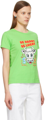 Marc Jacobs Green Magda Archer Edition 'Be Happy' T-Shirt
