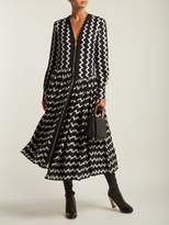 Thumbnail for your product : Stella McCartney Zigzag Long Sleeved Maxi Dress - Womens - Black White