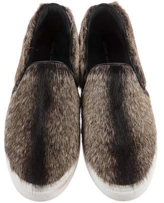 Celine Fur Slip-On Sneakers